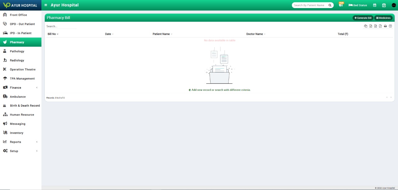 Diagnostics and Pharmacy Software