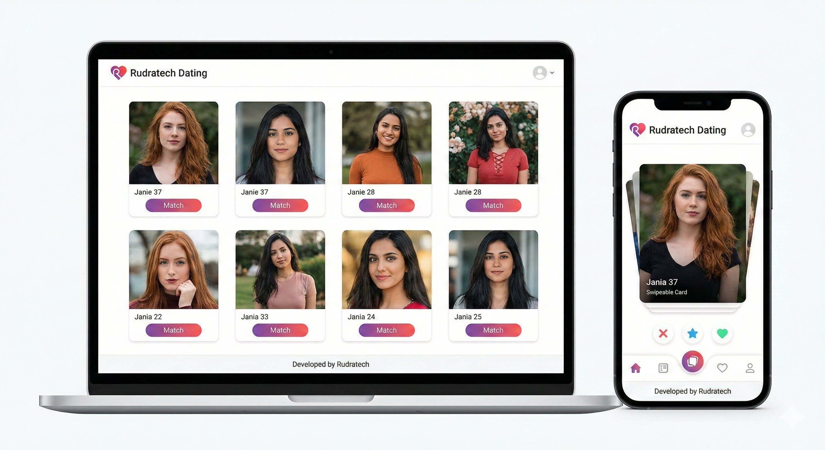 Dating App on Laptop and Mobile Devices