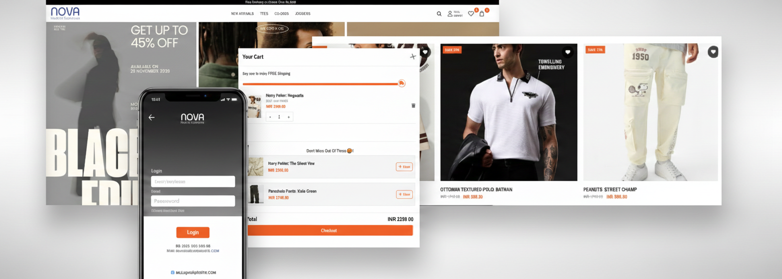 Nova Clothing E-commerce Website Dashboard Preview